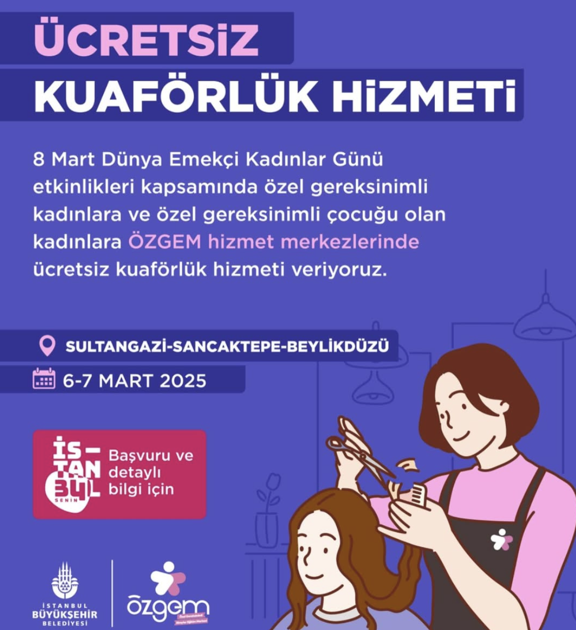 Engelli Hizmetleri Şube Müdürlüğü'nden Kuaförlük Hizmeti