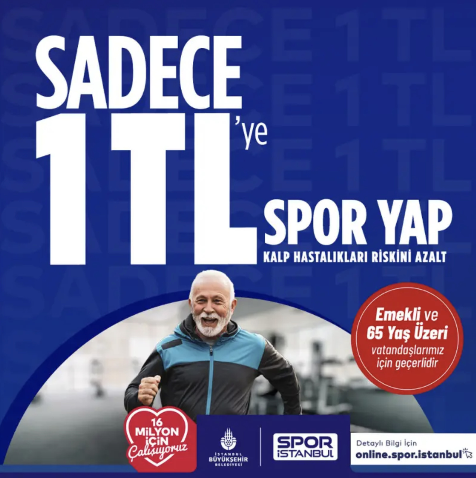 Emeklilere 1 TL'ye Spor!