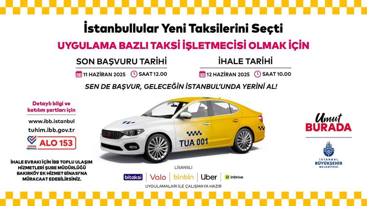 İBB'den İstanbul'da 150 Yeni Taksi Plakası