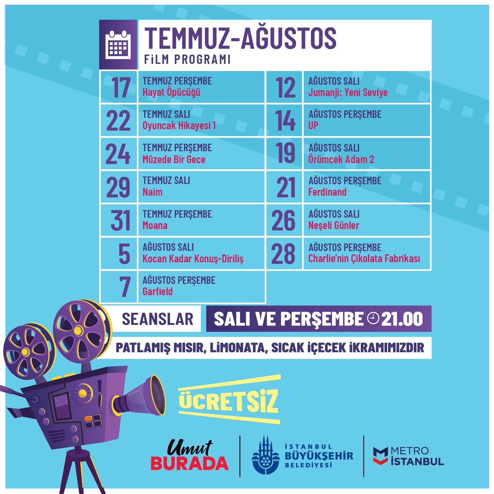 Açık Hava Sinema Günleri Başlıyor