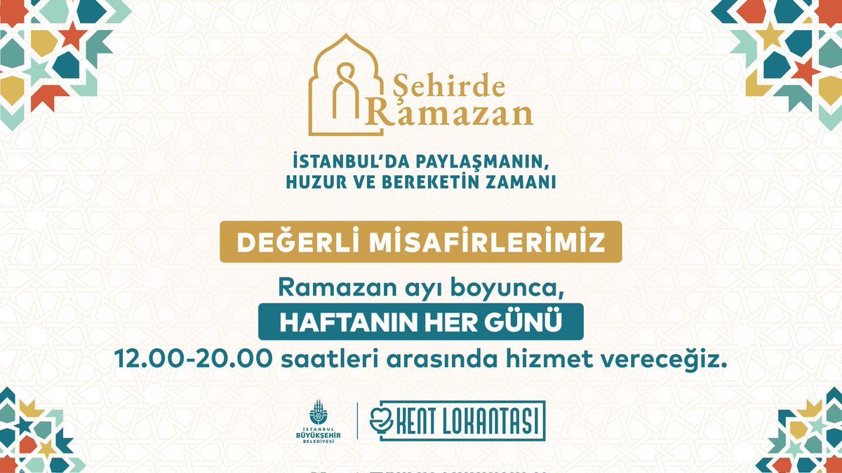 Kent Lokantaları Ramazan Ayında Hizmetinizde!