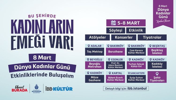 İBB'den Kadınlar Günü'ne Özel Etkinlikler