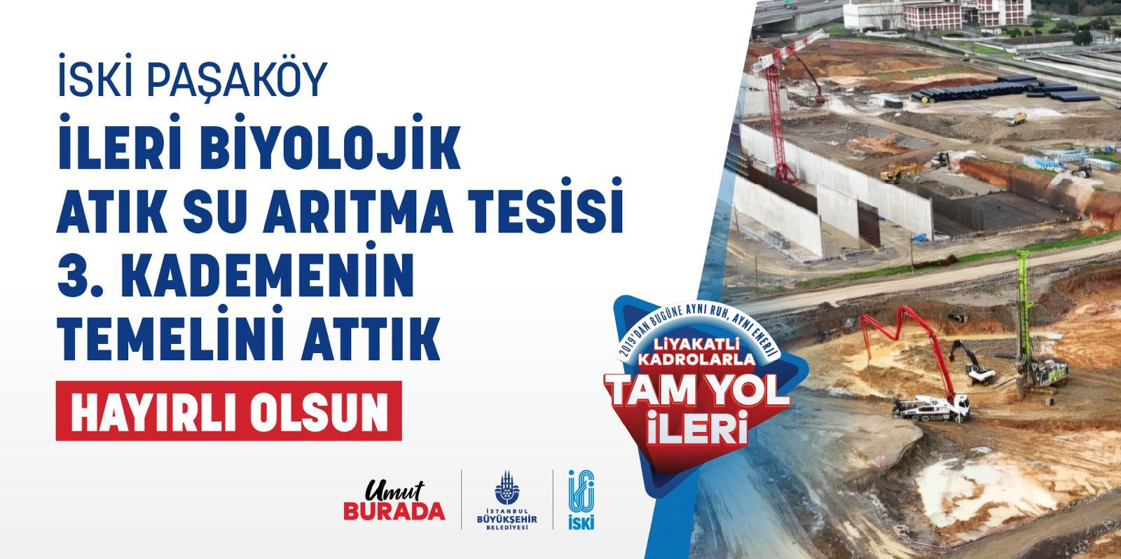 Paşaköy Atık Su Arıtma Tesisi'nin 3. Kademe İnşaatı Başladı